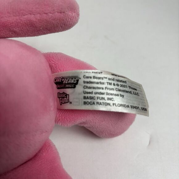 Care Bears 9” CHEER BEAR Rainbow Belly Pink Stuffed Animal Plush 2021 - Picture 4 of 7